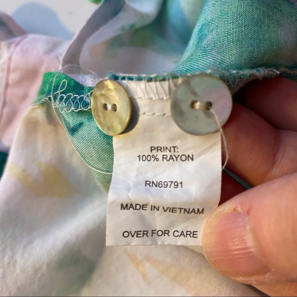 Anthropologie Fig and Flower watercolor print blouse - Picture 6 of 8